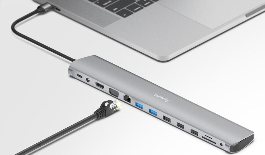 How many devices can be connected to a hub at the same time? Alxum 12-in-1 Type C Hub