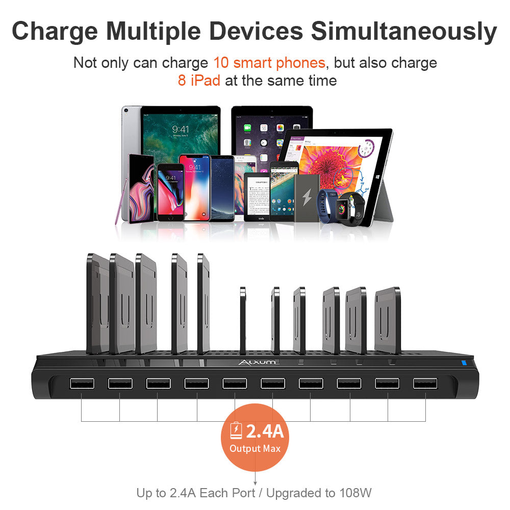 10 Ports USB Charging Station 108W