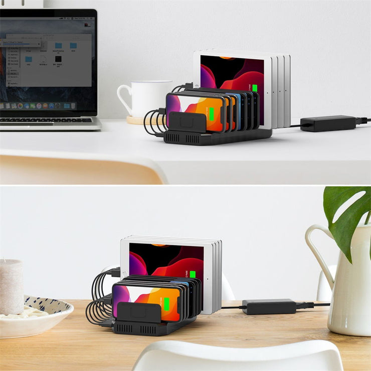 10 Ports USB Charging Station 96W with 2 QC 3.0