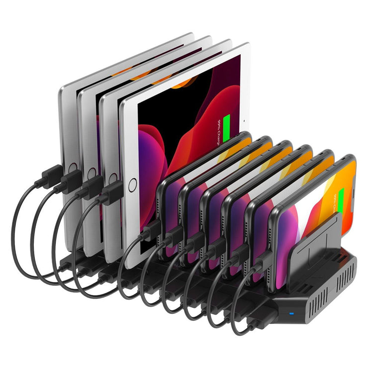 10 Ports USB Charging Station 96W with 2 QC 3.0