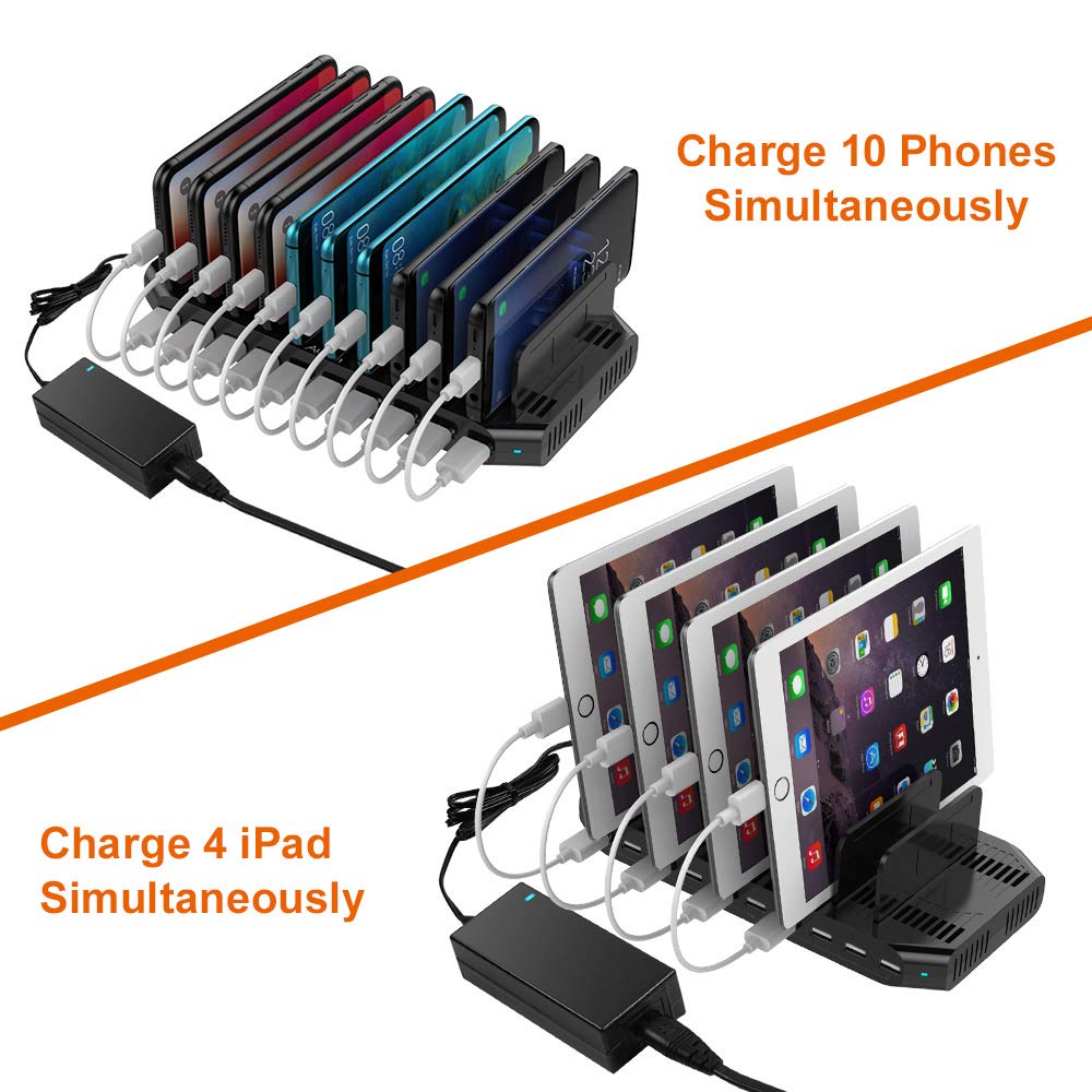 10 Ports iPad iPhone Charging Station 60W