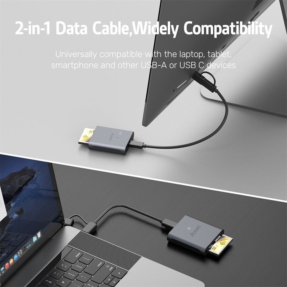 2-in-1 CFast 2.0 Card Reader with USB A Adapter
