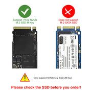 Aluminum M.2 NVME SSD Enclosure with USB Type A & C Cable