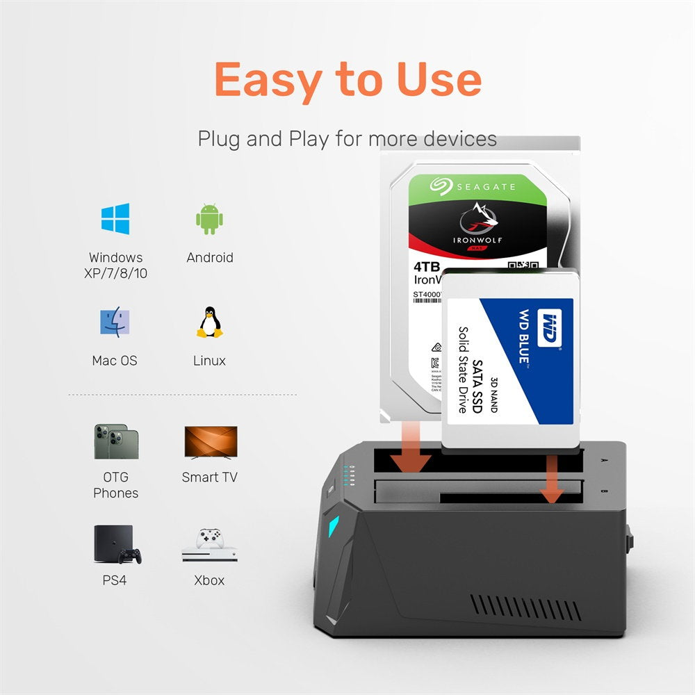 Clone Hard Drive Docking Station USB C to SATA HDD