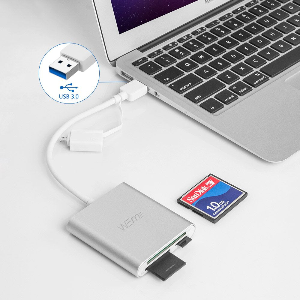 Flash Card Encoder Compact Flash Card Reader -With OTG-For CF/SD/Micro SD Card – ALXUM