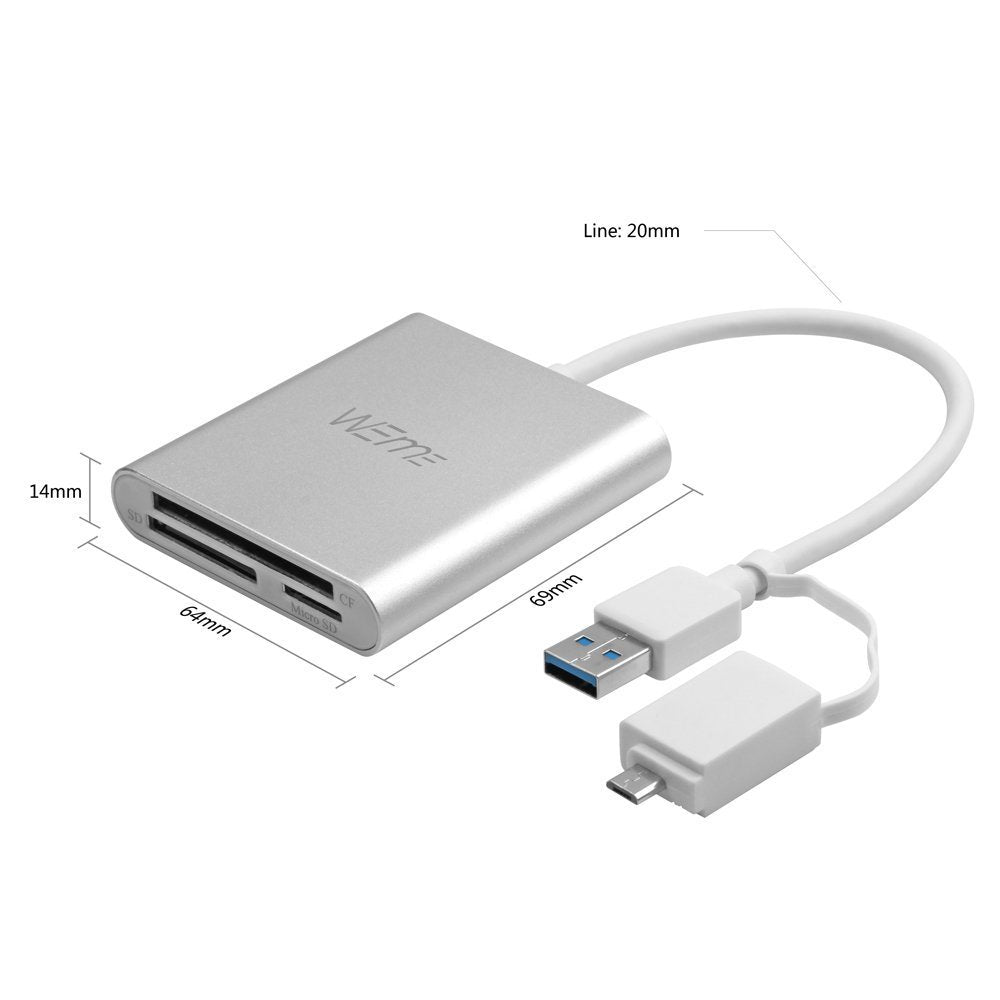 Compactflashj Card Reader Compact Flash Card Reader -With OTG-For CF/SD/Micro SD Card – ALXUM