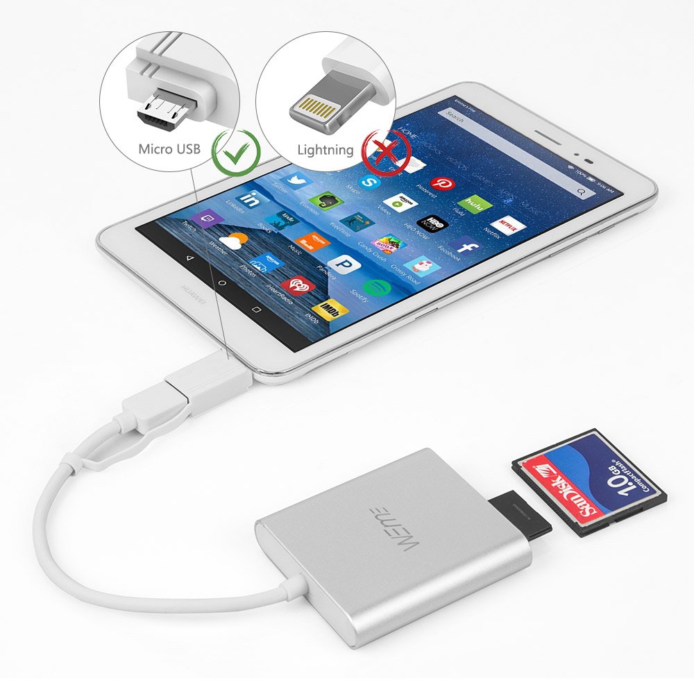 Compactflashj Card Reader Compact Flash Card Reader -With OTG-For CF/SD/Micro SD Card – ALXUM