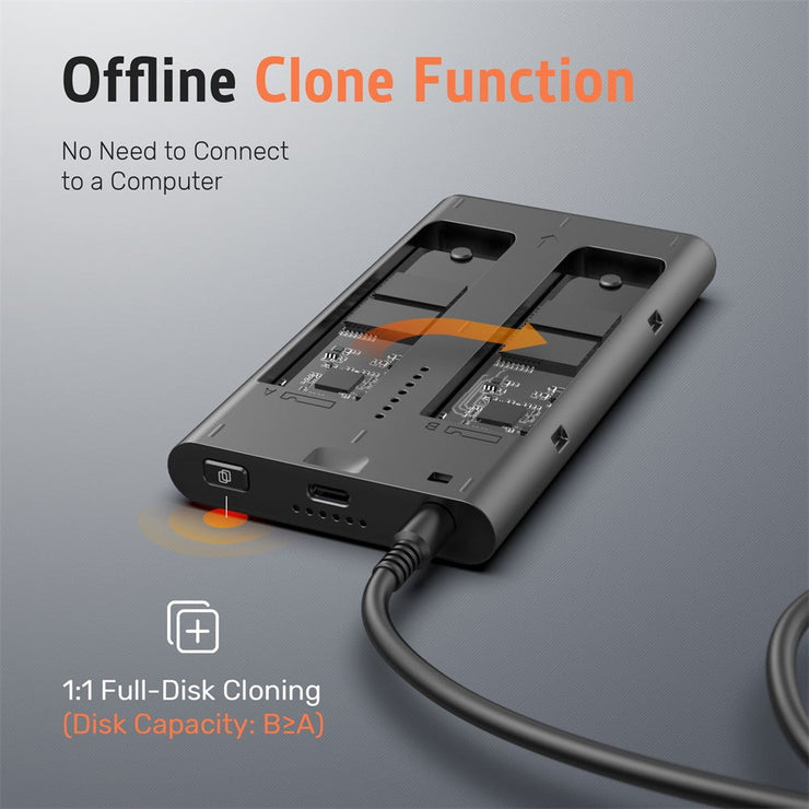 Dual Bay M.2 SSD Enclosure (PCIe NVMe)