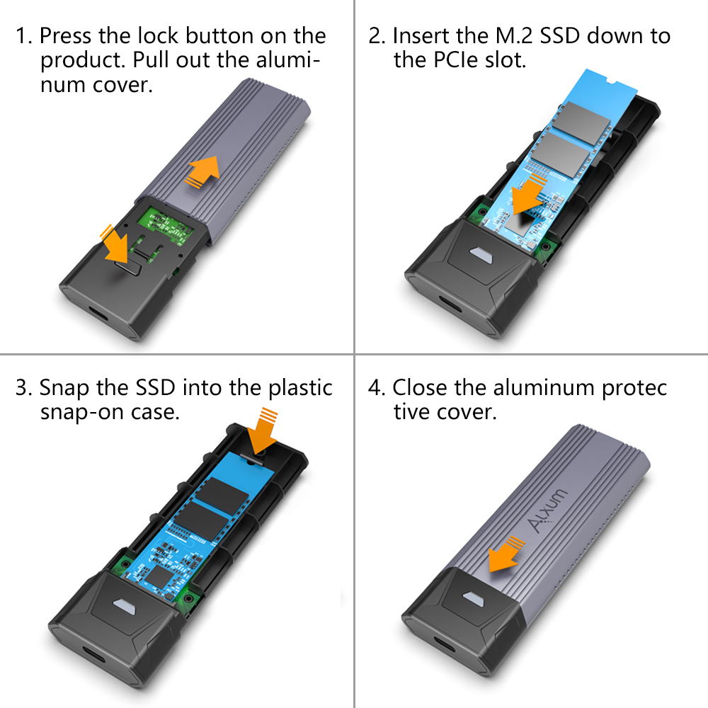 M.2 NVME SATA SSD Enclosure Adapter