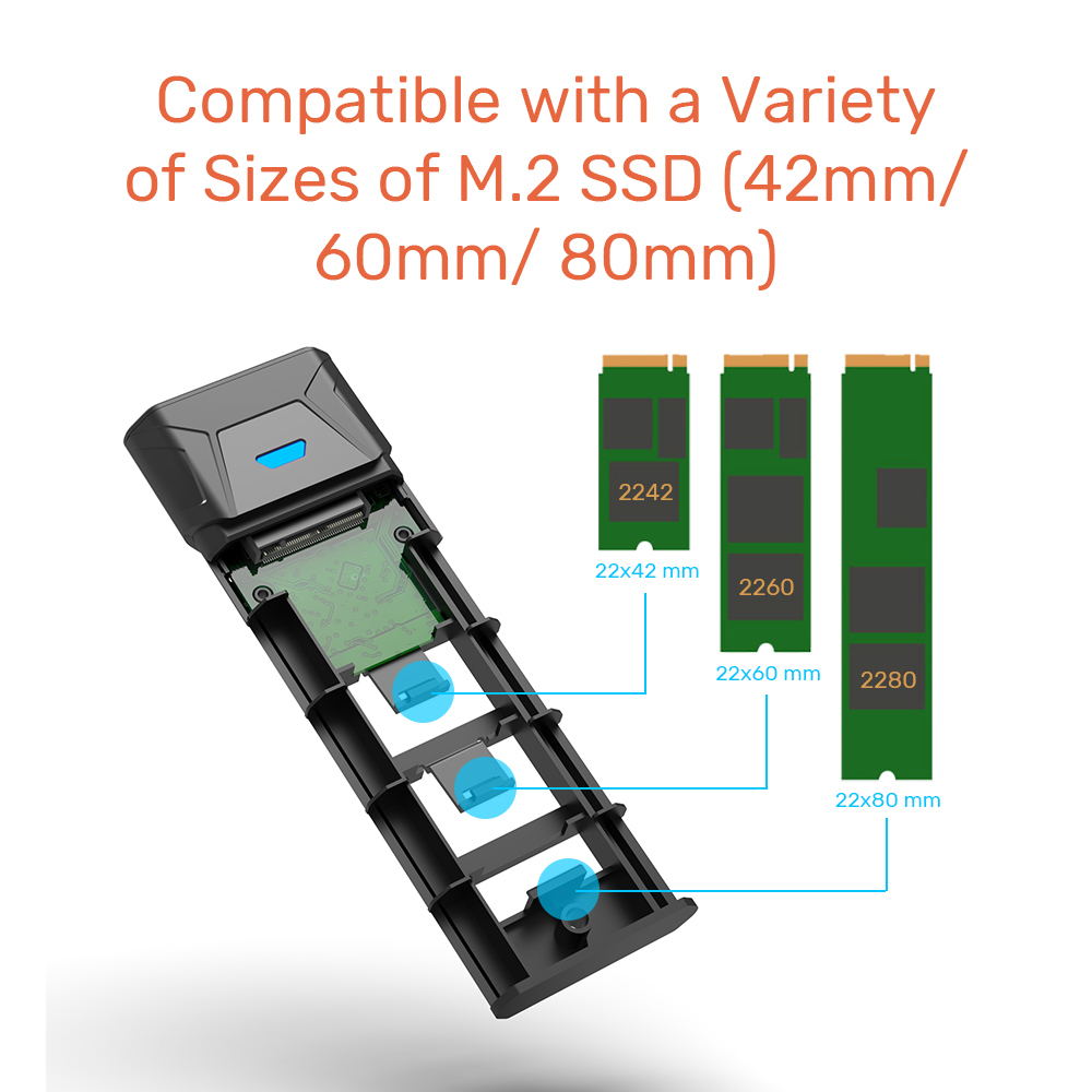 M.2 NVME SATA SSD Enclosure Adapter