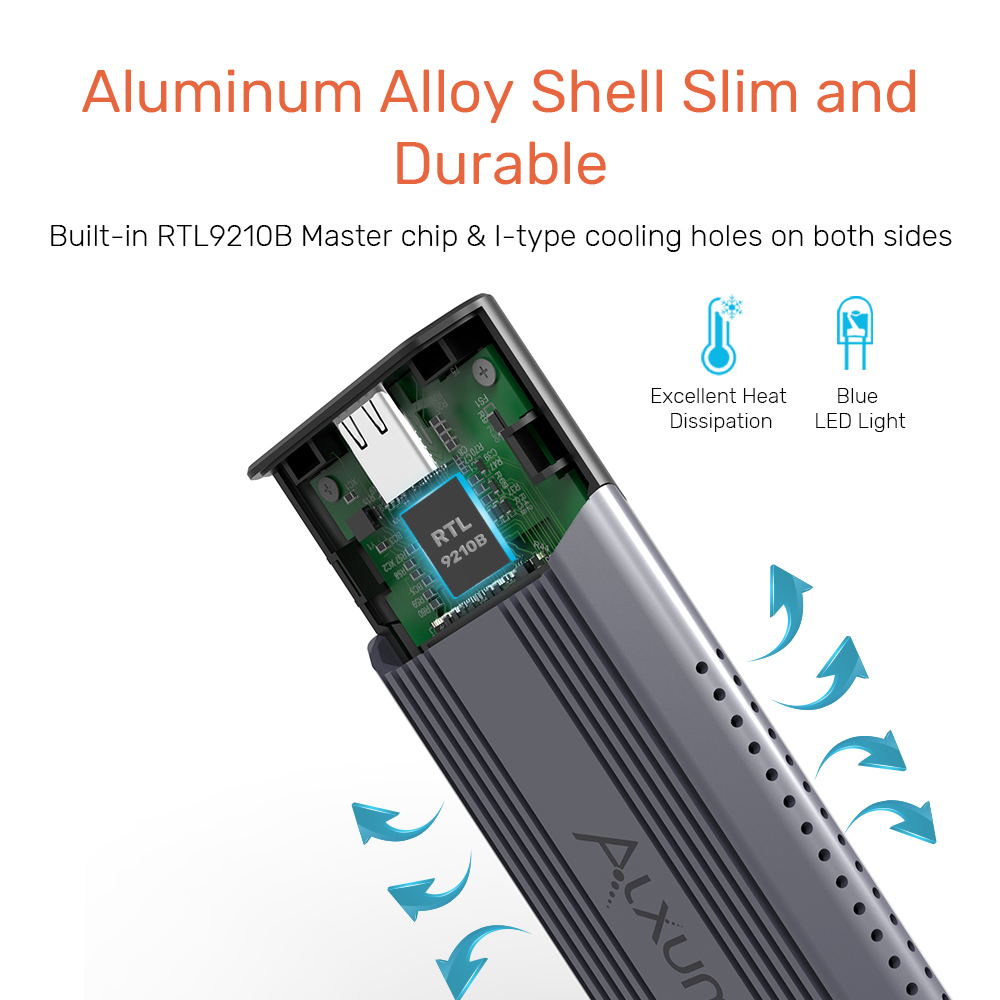 M.2 NVME SATA SSD Enclosure Adapter