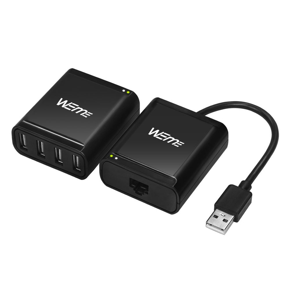 USB 2.0 Ethernet Extender Hub 4-Port Over Cat5 Cat5e Cat6 (60M 196FT)