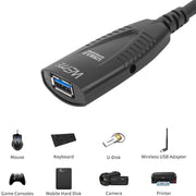 USB 3.0 Extension Cable with Signal Amplifier (5M/16FT)