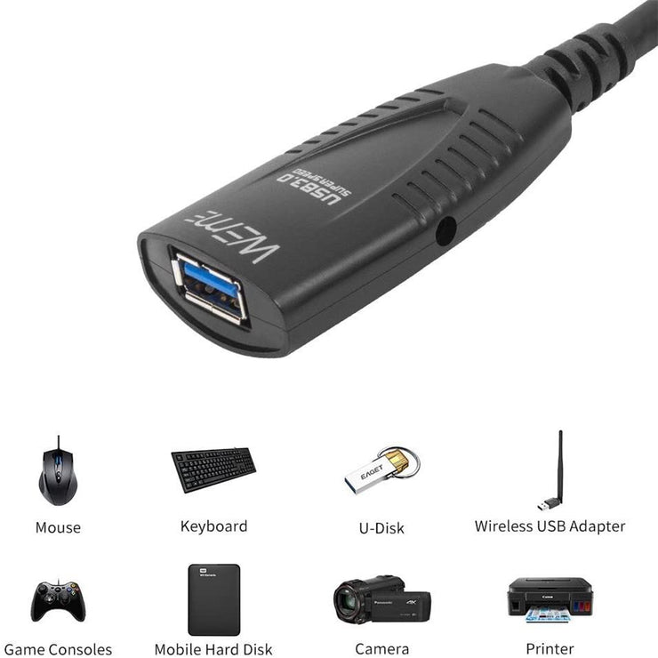 Finde på Fortælle Enkelhed USB 3.0 Extension Cable with Signal Amplifier (5M/16FT) – ALXUM