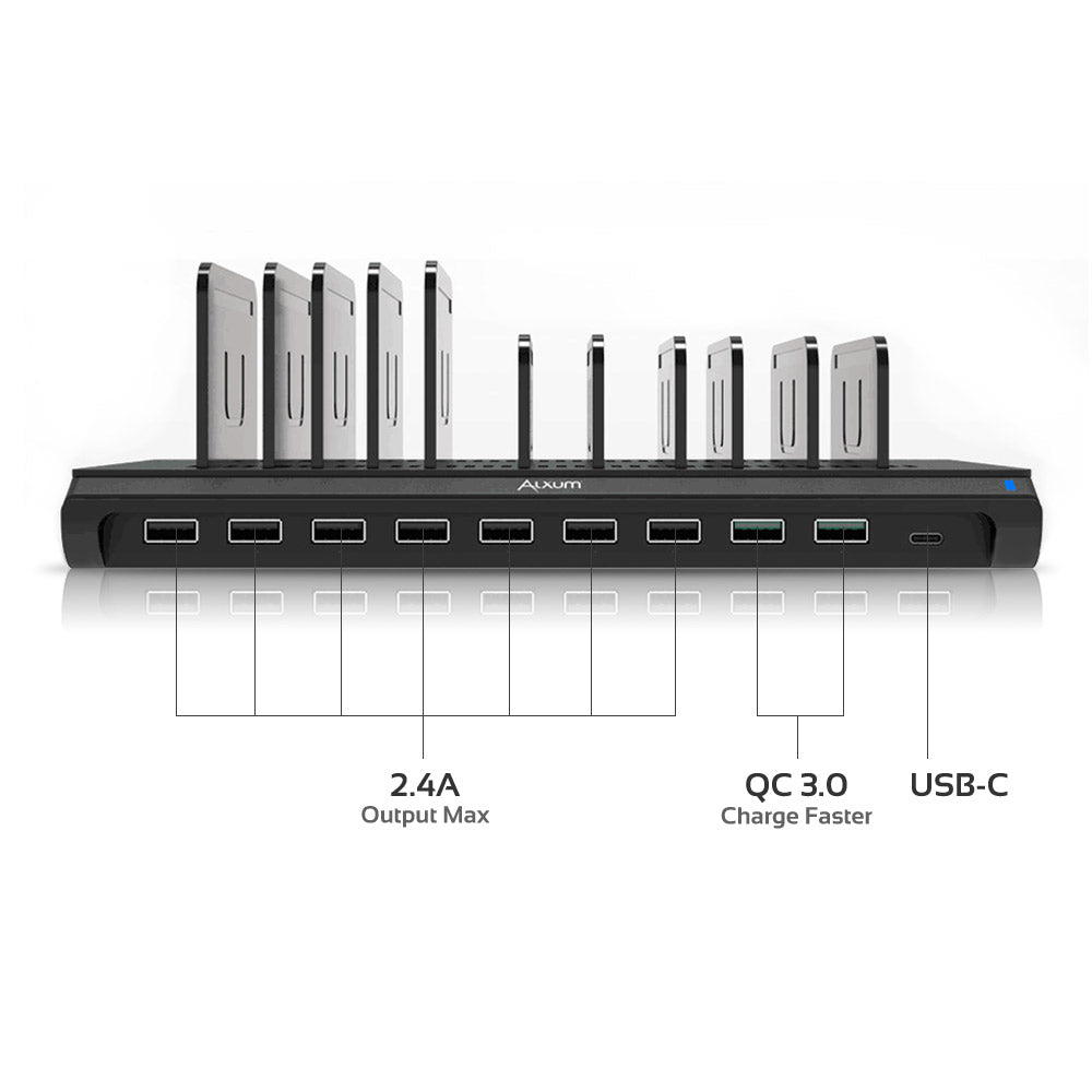 USB Charging Station 10 Ports With Type-C Port 120W