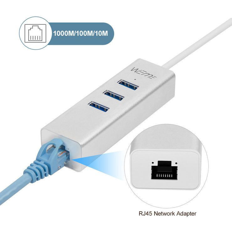 USB Ethernet Adapter to Type C Hub