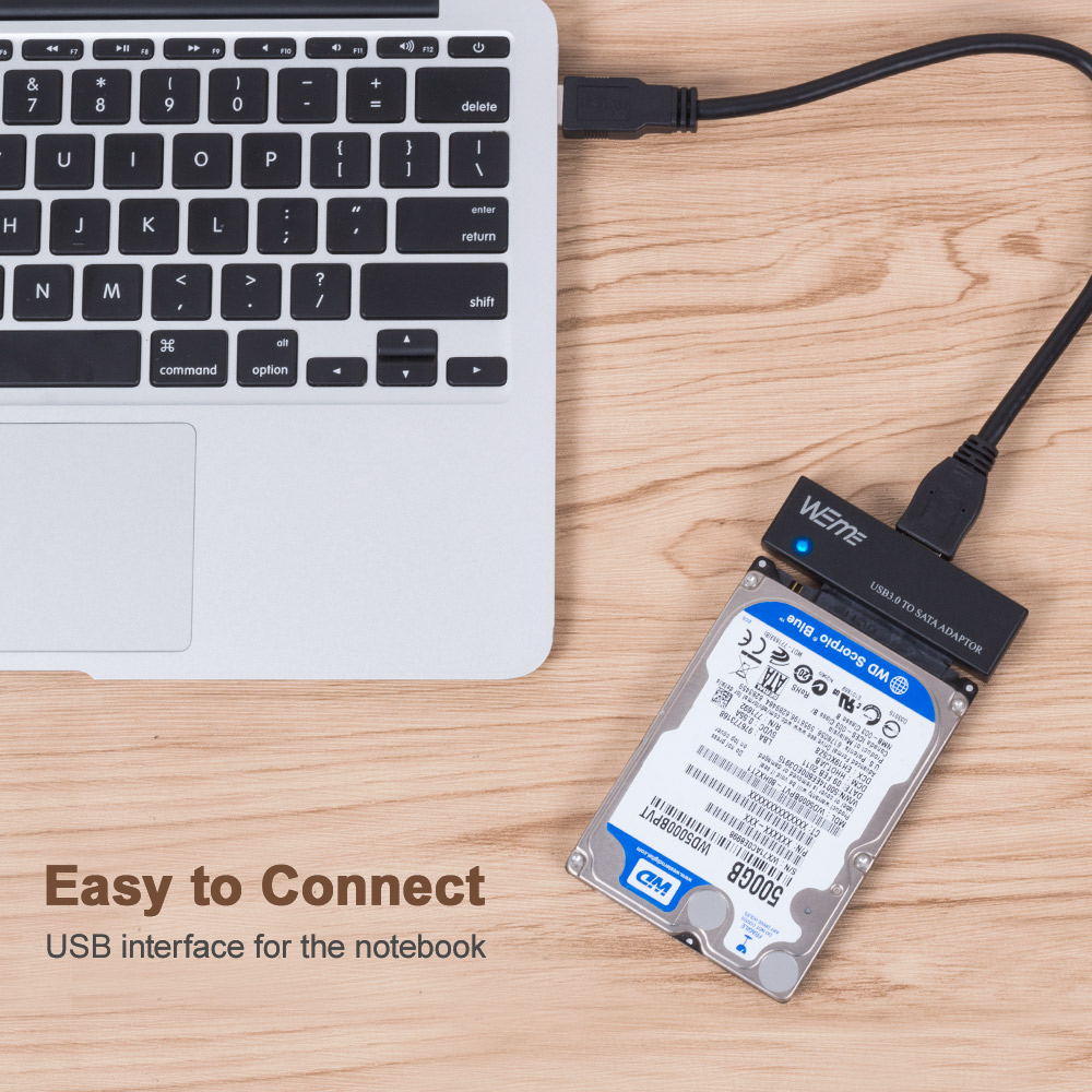 USB Type-A to SATA Hard Drive Adapter