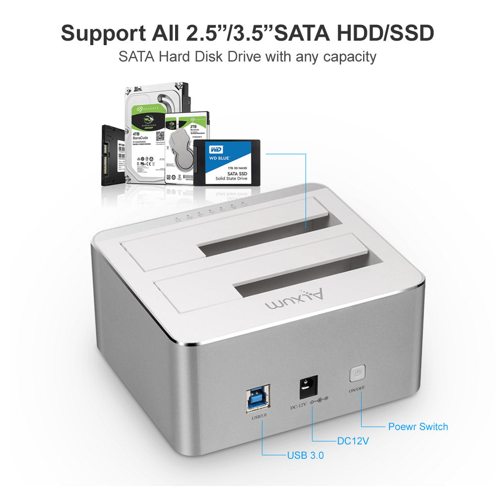 USB 3.0 Hard Drive Docking Station Offline Clone 