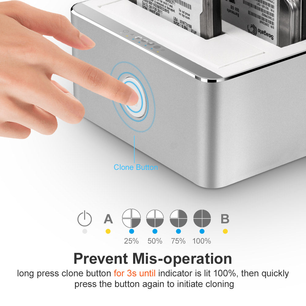 USB 3.0 Hard Drive Docking Station Offline Clone 