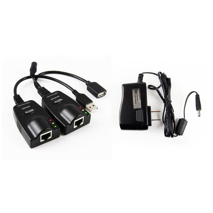 USB 2.0 Ethernet Extender to RJ45 Over Cat55E6 (100M328FT)