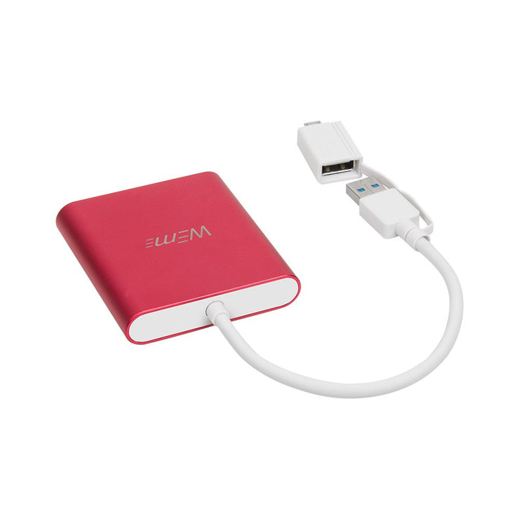 USB SD Card Reader USB 3.0 CF/SD/TF with OTG Adapter (Rose RED)